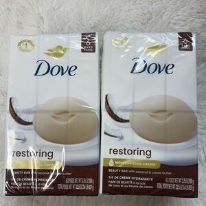 2 Pack Dove Beauty Bar Soap Restoring Coconut & Cocoa Butter 6 Count Restored